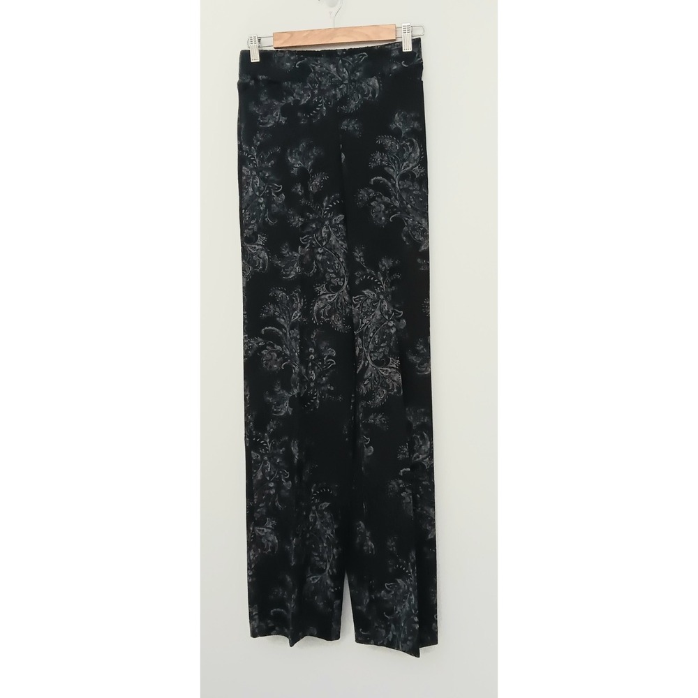 Isaac Mizrahi Live! Tall Women's Size 2T 24/7 Wide Leg Pant Black Paisley NEW